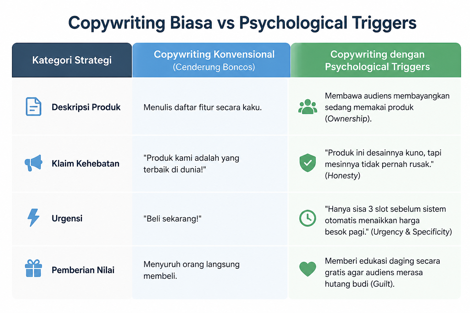 25 Psychological Triggers Copywriting ala Joe Sugarman - Gambar 3