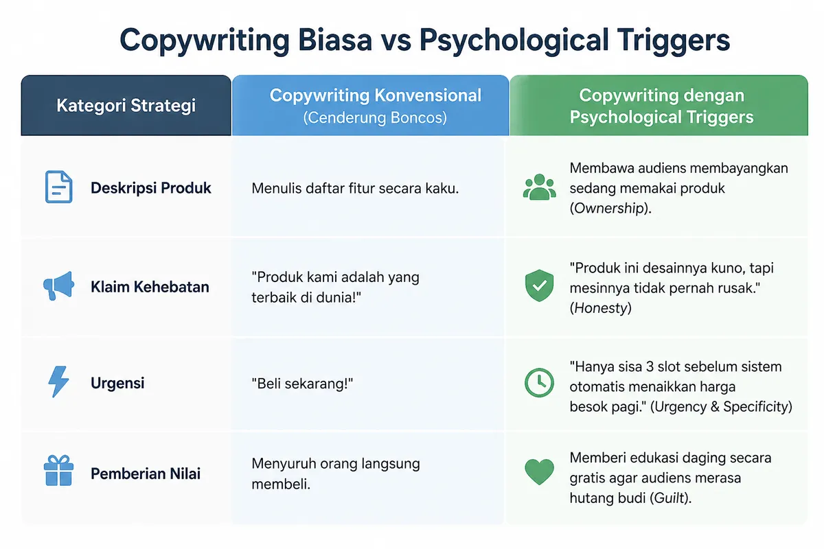 25 Psychological Triggers Copywriting ala Joe Sugarman - Gambar 3